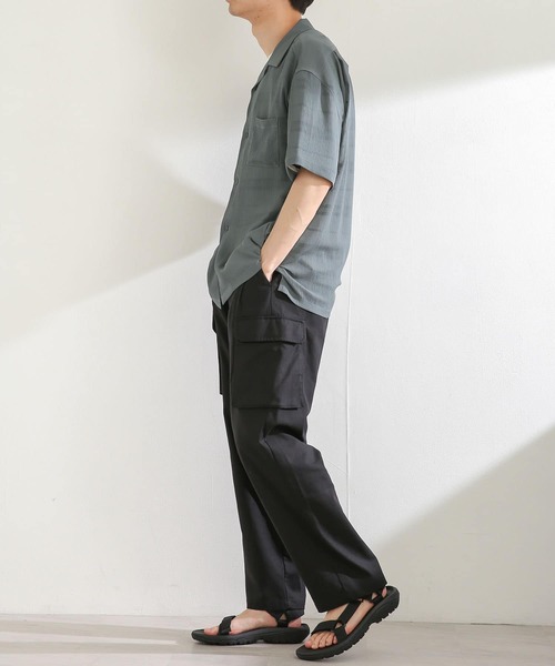 SENSE OF PLACE by URBAN RESEARCH（センスオブプレイスバイアーバンリサーチ）の「リネンレーヨンカーゴパンツ（カーゴパンツ・メンズ・ブラック/オリーブ・MEDIUM/LARGE）」の10枚目の写真