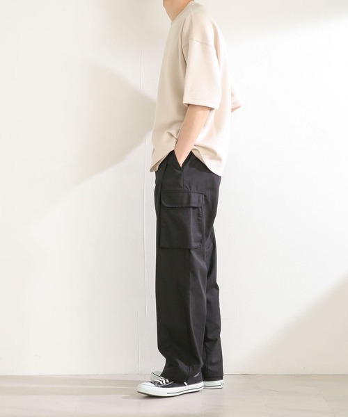 SENSE OF PLACE by URBAN RESEARCH（センスオブプレイスバイアーバンリサーチ）の「リネンレーヨンカーゴパンツ（カーゴパンツ・メンズ・ブラック/オリーブ・MEDIUM/LARGE）」の11枚目の写真