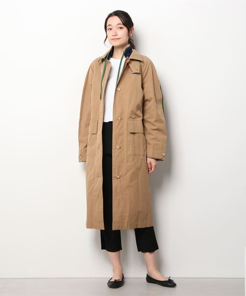 LACOSTE トレンチコート ベージュ ラコステ LACOSTE コントラストフード2in1トレンチコート