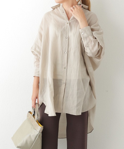 OUVRAGE CLASSE（ウヴラージュクラス）の「ラミービックシャツ（シャツ/ブラウス・レディース・ホワイト/ベージュ/カーキ/ブラック・FREE）」の3枚目の写真