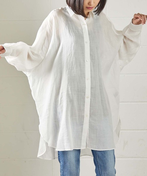 OUVRAGE CLASSE（ウヴラージュクラス）の「ラミービックシャツ（シャツ/ブラウス・レディース・ホワイト/ベージュ/カーキ/ブラック・FREE）」の7枚目の写真