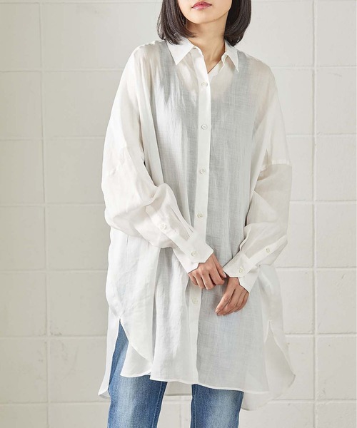 OUVRAGE CLASSE（ウヴラージュクラス）の「ラミービックシャツ（シャツ/ブラウス・レディース・ホワイト/ベージュ/カーキ/ブラック・FREE）」の8枚目の写真