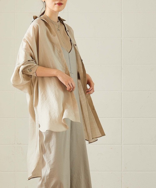 OUVRAGE CLASSE（ウヴラージュクラス）の「ラミービックシャツ（シャツ/ブラウス・レディース・ホワイト/ベージュ/カーキ/ブラック・FREE）」の16枚目の写真