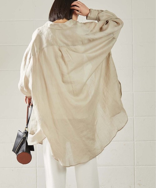 OUVRAGE CLASSE（ウヴラージュクラス）の「ラミービックシャツ（シャツ/ブラウス・レディース・ホワイト/ベージュ/カーキ/ブラック・FREE）」の15枚目の写真