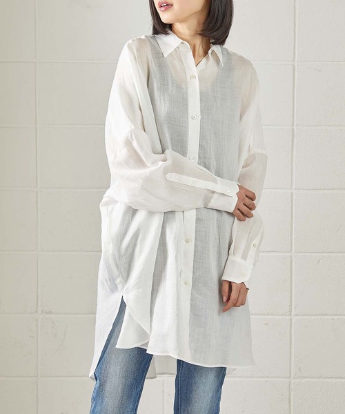 OUVRAGE CLASSE（ウヴラージュクラス）の「ラミービックシャツ（シャツ/ブラウス・レディース・ホワイト/ベージュ/カーキ/ブラック・FREE）」の18枚目の写真