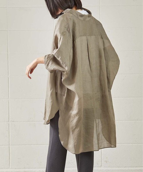 OUVRAGE CLASSE（ウヴラージュクラス）の「ラミービックシャツ（シャツ/ブラウス・レディース・ホワイト/ベージュ/カーキ/ブラック・FREE）」の11枚目の写真