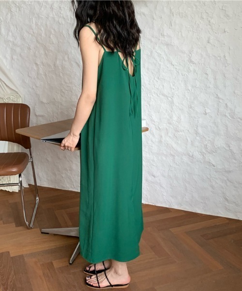 Opinion korean town（オピニオン コリアン タウン）の「YUGA ダブルストラップ　キャミソールワンピース（ワンピース・レディース・ブラック/カーキ/ピンク/イエロー/ブルー/グリーン・FREE）」の17枚目の写真