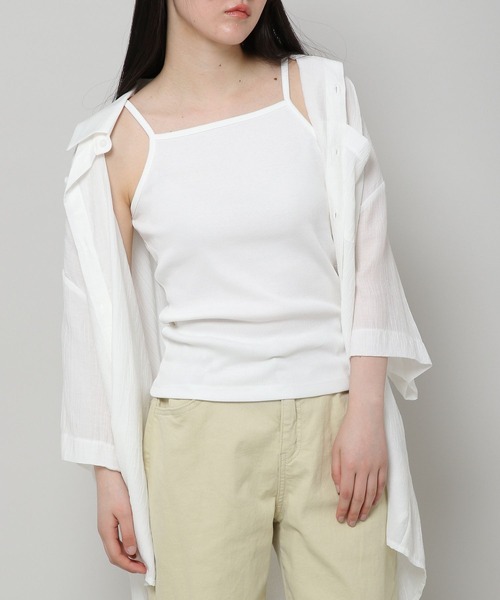 ALAND(エーランド)の「3.3Field Trip/リブキャミTOP 2285626(キャミソール・レディース・ベージュ/アイボリー/ブラック・FREE)」の1枚目の写真