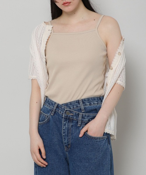 ALAND(エーランド)の「3.3Field Trip/リブキャミTOP 2285626(キャミソール・レディース・ベージュ/アイボリー/ブラック・FREE)」の3枚目の写真