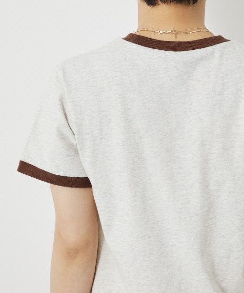 RODEO CROWNS WIDE BOWL（ロデオクラウンズワイドボウル）の「WranglerリンガーTシャツ（Tシャツ/カットソー・レディース・ホワイト/グレー×ホワイト/ブラック・MEDIUM/SMALL）」の17枚目の写真