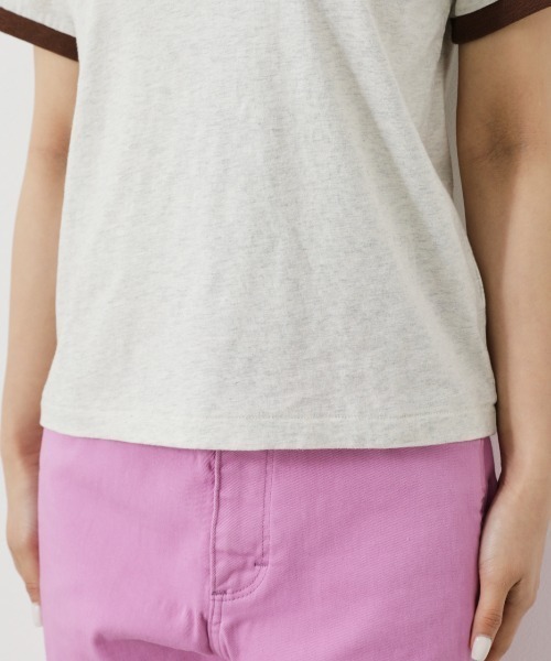 RODEO CROWNS WIDE BOWL（ロデオクラウンズワイドボウル）の「WranglerリンガーTシャツ（Tシャツ/カットソー・レディース・ホワイト/グレー×ホワイト/ブラック・MEDIUM/SMALL）」の7枚目の写真