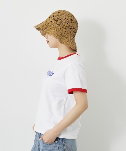 RODEO CROWNS WIDE BOWL（ロデオクラウンズワイドボウル）の「WranglerリンガーTシャツ（Tシャツ/カットソー・レディース・ホワイト/グレー×ホワイト/ブラック・MEDIUM/SMALL）」の9枚目の写真