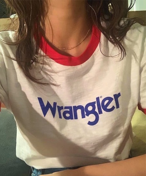 RODEO CROWNS WIDE BOWL（ロデオクラウンズワイドボウル）の「WranglerリンガーTシャツ（Tシャツ/カットソー・レディース・ホワイト/グレー×ホワイト/ブラック・MEDIUM/SMALL）」の22枚目の写真
