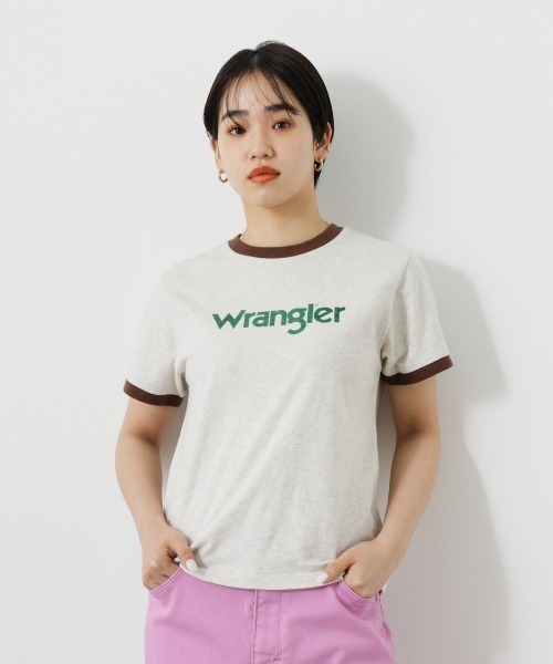 RODEO CROWNS WIDE BOWL（ロデオクラウンズワイドボウル）の「WranglerリンガーTシャツ（Tシャツ/カットソー・レディース・ホワイト/グレー×ホワイト/ブラック・MEDIUM/SMALL）」の19枚目の写真
