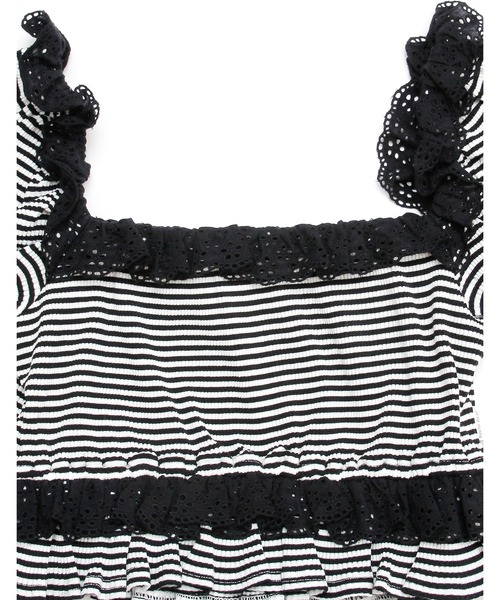 Little sunny bite（リトルサニーバイト）の「Border mini top（Tシャツ/カットソー・レディース・パープル/ブラック/イエロー・FREE）」の10枚目の写真