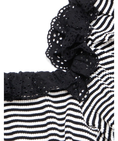 Little sunny bite（リトルサニーバイト）の「Border mini top（Tシャツ/カットソー・レディース・パープル/ブラック/イエロー・FREE）」の11枚目の写真