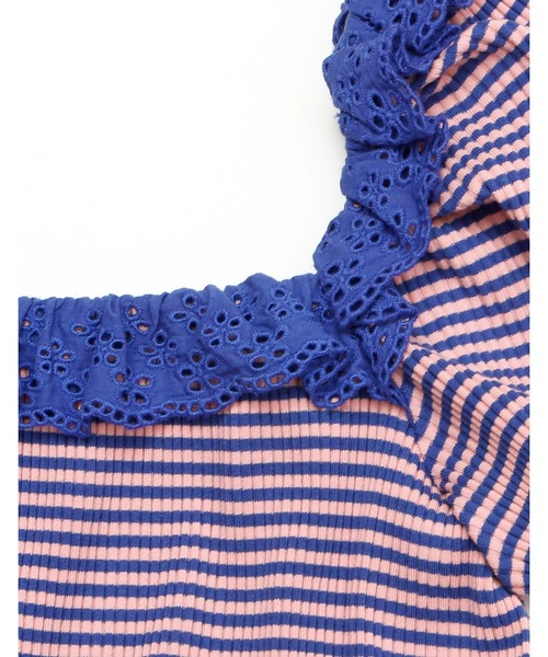 Little sunny bite（リトルサニーバイト）の「Border mini top（Tシャツ/カットソー・レディース・パープル/ブラック/イエロー・FREE）」の16枚目の写真