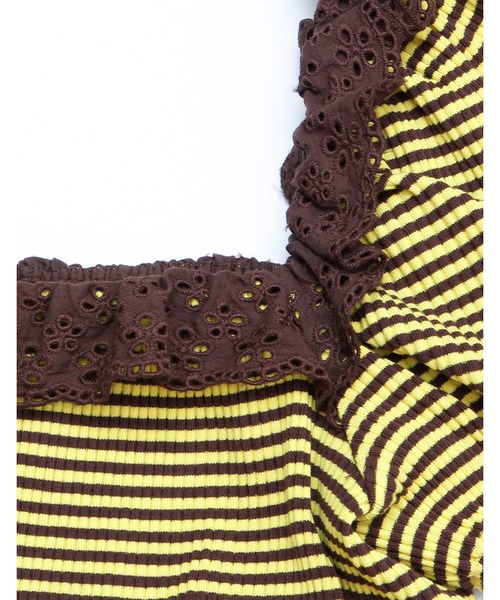 Little sunny bite（リトルサニーバイト）の「Border mini top（Tシャツ/カットソー・レディース・パープル/ブラック/イエロー・FREE）」の21枚目の写真