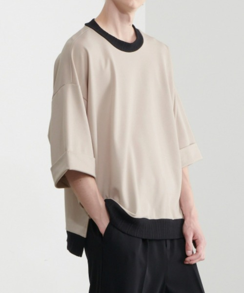 Loose/ルース(ルース)の「ドレープオーバールーズポンチTシャツ【LOOSE×こーき】(Tシャツ/カットソー・メンズ・ブラック/ベージュ・S/M/L)」の1枚目の写真