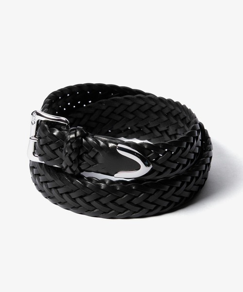 J&M Davidson（ジェイアンドエムデヴィッドソン）の「J&M DAVIDSON ENVELOPE BUCKLE TIP END ジェイアンドエムデヴィッドソン エンベロープバックルチップエンド 30mm 編み込み ベルト（ベルト・メンズ・タン/ブラウン/ブラック×シルバー/ネイビー・36/34/30/32/38/28）」の6枚目の写真