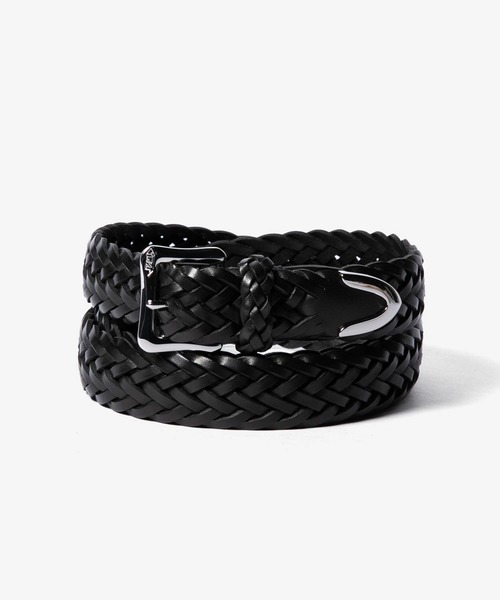 J&M Davidson（ジェイアンドエムデヴィッドソン）の「J&M DAVIDSON ENVELOPE BUCKLE TIP END ジェイアンドエムデヴィッドソン エンベロープバックルチップエンド 30mm 編み込み ベルト（ベルト・メンズ・タン/ブラウン/ブラック×シルバー/ネイビー・36/34/30/32/38/28）」の7枚目の写真