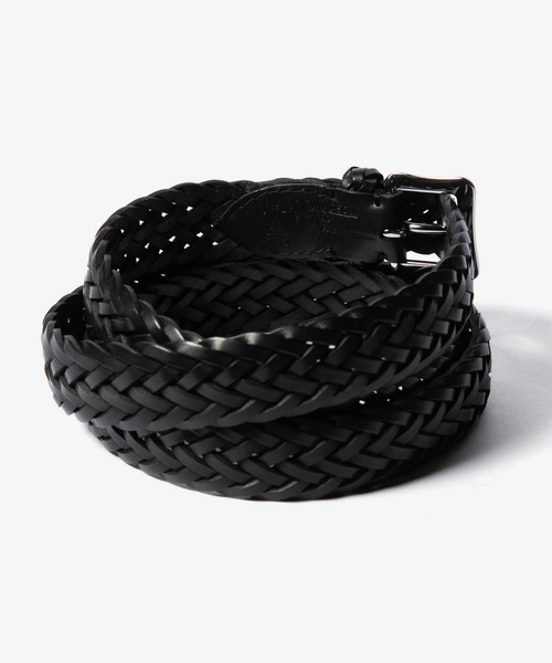 J&M Davidson（ジェイアンドエムデヴィッドソン）の「J&M DAVIDSON ENVELOPE BUCKLE TIP END ジェイアンドエムデヴィッドソン エンベロープバックルチップエンド 30mm 編み込み ベルト（ベルト・メンズ・タン/ブラウン/ブラック×シルバー/ネイビー・36/34/30/32/38/28）」の8枚目の写真