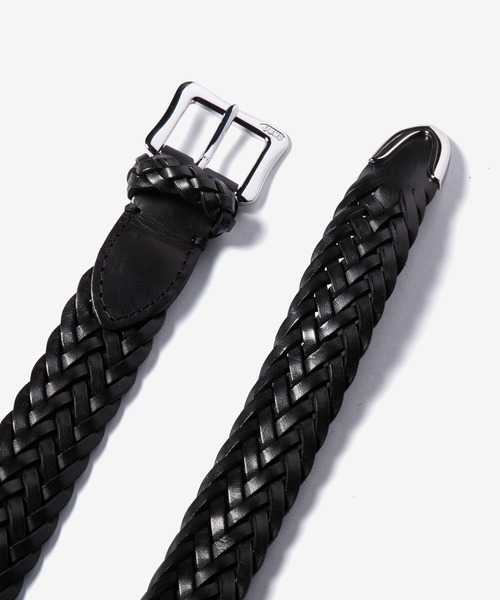 J&M Davidson（ジェイアンドエムデヴィッドソン）の「J&M DAVIDSON ENVELOPE BUCKLE TIP END ジェイアンドエムデヴィッドソン エンベロープバックルチップエンド 30mm 編み込み ベルト（ベルト・メンズ・タン/ブラウン/ブラック×シルバー/ネイビー・36/34/30/32/38/28）」の9枚目の写真