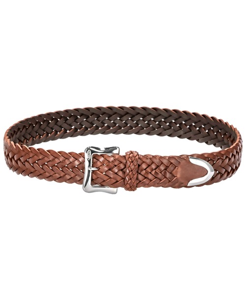 J&M Davidson（ジェイアンドエムデヴィッドソン）の「J&M DAVIDSON ENVELOPE BUCKLE TIP END ジェイアンドエムデヴィッドソン エンベロープバックルチップエンド 30mm 編み込み ベルト（ベルト・メンズ・タン/ブラウン/ブラック×シルバー/ネイビー・36/34/30/32/38/28）」の13枚目の写真