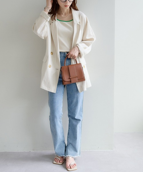 DISCOAT（ディスコート）の「リブバイカラーカップ付キャミソール（キャミソール・レディース・ブラック/ブラウン/オレンジ/ホワイト系その他・M/L）」の6枚目の写真