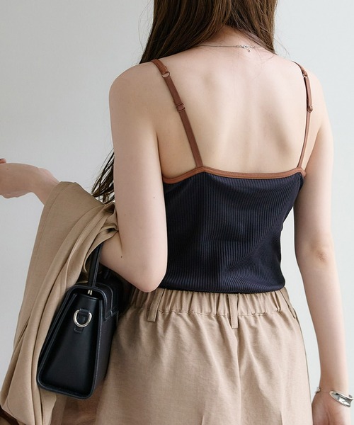 DISCOAT（ディスコート）の「リブバイカラーカップ付キャミソール（キャミソール・レディース・ブラック/ブラウン/オレンジ/ホワイト系その他・M/L）」の14枚目の写真