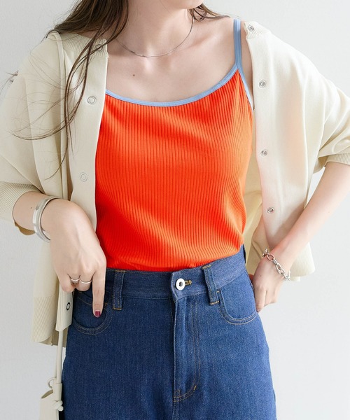 DISCOAT（ディスコート）の「リブバイカラーカップ付キャミソール（キャミソール・レディース・ブラック/ブラウン/オレンジ/ホワイト系その他・M/L）」の18枚目の写真