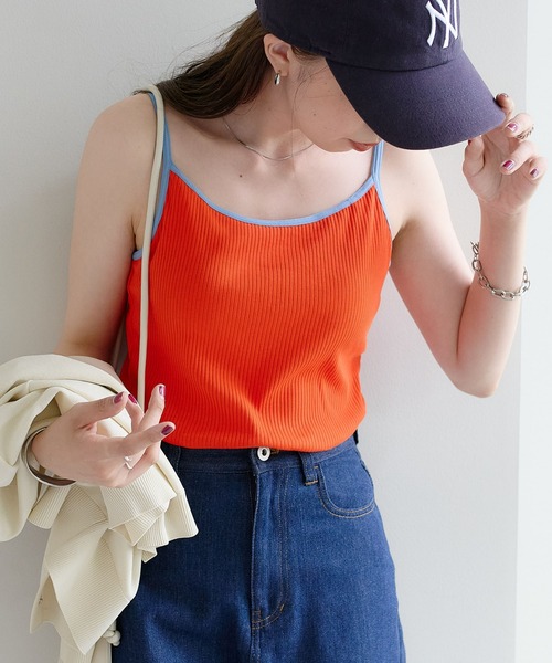 DISCOAT（ディスコート）の「リブバイカラーカップ付キャミソール（キャミソール・レディース・ブラック/ブラウン/オレンジ/ホワイト系その他・M/L）」の20枚目の写真