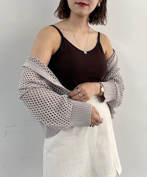 PAGEBOY（ページボーイ）の「パイピングカップ付きキャミソール（キャミソール・レディース・ブラック/ブラウン/オフホワイト/ブルー・FREE）」の4枚目の写真