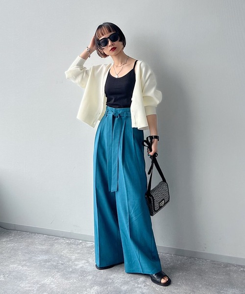 PAGEBOY（ページボーイ）の「パイピングカップ付きキャミソール（キャミソール・レディース・ブラック/ブラウン/オフホワイト/ブルー・FREE）」の8枚目の写真