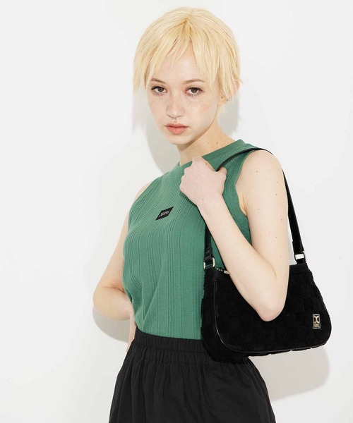 X-girl(エックスガール)の「CHECKERED HANDBAG(ハンドバッグ・レディース・ホワイト/ブラック・ONE SIZE)」の3枚目の写真