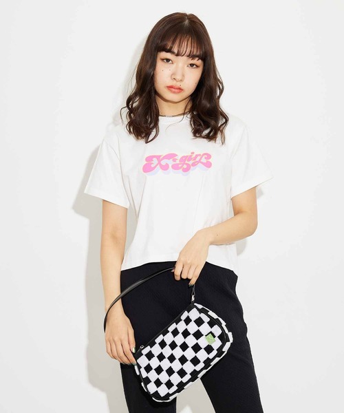 X-girl(エックスガール)の「CHECKERED HANDBAG(ハンドバッグ・レディース・ホワイト/ブラック・ONE SIZE)」の4枚目の写真