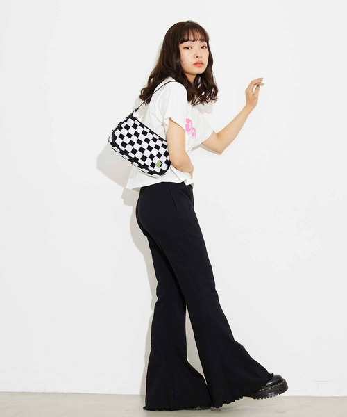 X-girl(エックスガール)の「CHECKERED HANDBAG(ハンドバッグ・レディース・ホワイト/ブラック・ONE SIZE)」の5枚目の写真