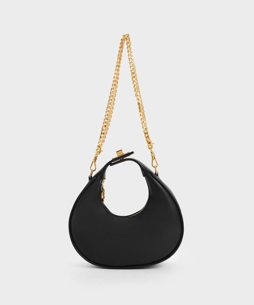 CHARLES & KEITH（チャールズ & キース）の「ミニクレッセント ホーボーバッグ / Mini Crescent Hobo Bag（ショルダーバッグ・レディース・ホワイト/ブラック/イエロー・S）」の16枚目の写真