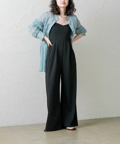 mystic（ミスティック）の「ストライプサイドデザインシャツ（シャツ/ブラウス・レディース・ネイビー/グレー/グリーン・FREE）」の5枚目の写真