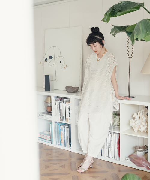 JOURNAL STANDARD（ジャーナルスタンダード）の「【mact×JOURNAL STANDARD】C/NYタンブラーパンツ（その他パンツ・レディース・ネイビー/ナチュラル/オレンジ系1・38/36）」の4枚目の写真