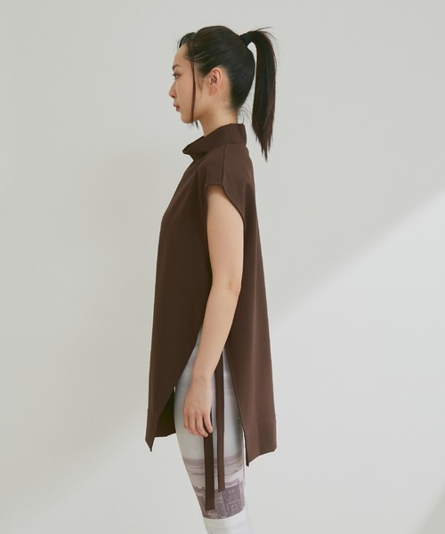 NERGY（ナージー）の「サイドリボンポンチベスト（ベスト・レディース・ライトグレー/ダークブラウン・FREE）」の10枚目の写真