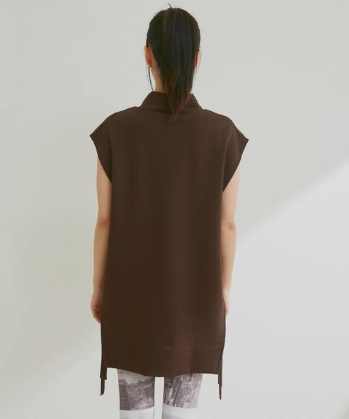 NERGY（ナージー）の「サイドリボンポンチベスト（ベスト・レディース・ライトグレー/ダークブラウン・FREE）」の9枚目の写真
