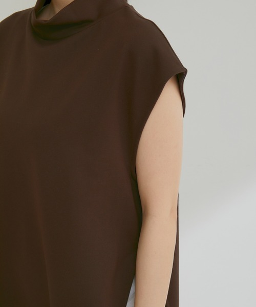 NERGY（ナージー）の「サイドリボンポンチベスト（ベスト・レディース・ライトグレー/ダークブラウン・FREE）」の7枚目の写真