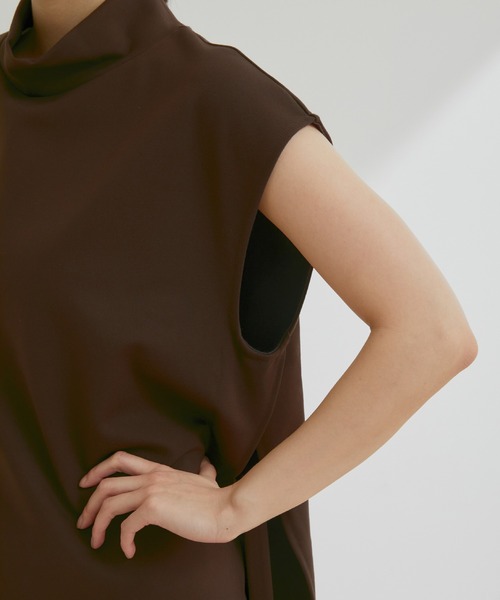 NERGY（ナージー）の「サイドリボンポンチベスト（ベスト・レディース・ライトグレー/ダークブラウン・FREE）」の12枚目の写真