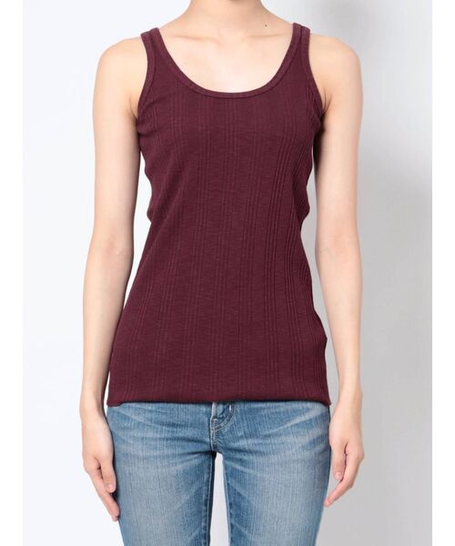 Ungrid(アングリッド)の「ランダムテレコタンクトップ(Tシャツ/カットソー・レディース・グリーン/ボルドー/オフホワイト/ブラック・FREE)」の13枚目の写真