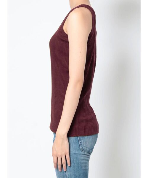 Ungrid(アングリッド)の「ランダムテレコタンクトップ(Tシャツ/カットソー・レディース・グリーン/ボルドー/オフホワイト/ブラック・FREE)」の14枚目の写真