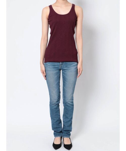 Ungrid(アングリッド)の「ランダムテレコタンクトップ(Tシャツ/カットソー・レディース・グリーン/ボルドー/オフホワイト/ブラック・FREE)」の19枚目の写真