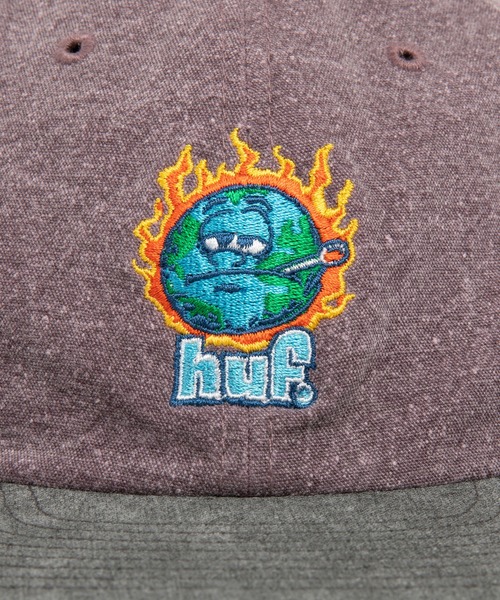 HUF(ハフ)の「GLOBAL WARMING 6 PANEL HAT / HUF キャップ 帽子(キャップ・メンズ・ブラック/パープル/ナチュラル・O/S)」の9枚目の写真