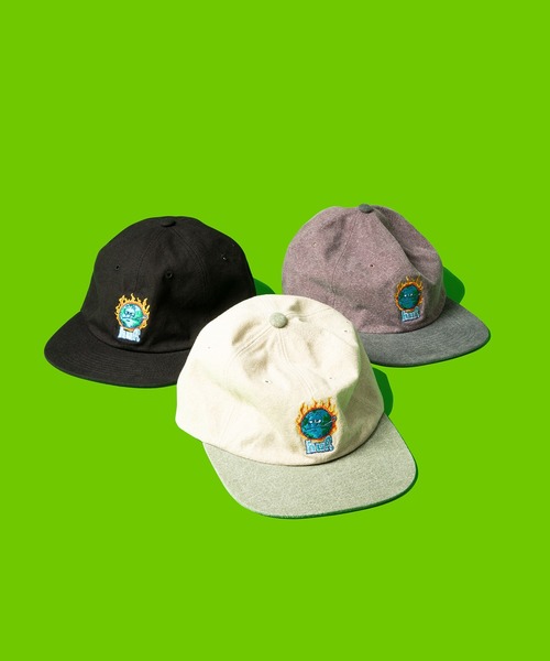 HUF(ハフ)の「GLOBAL WARMING 6 PANEL HAT / HUF キャップ 帽子(キャップ・メンズ・ブラック/パープル/ナチュラル・O/S)」の10枚目の写真