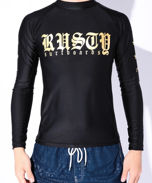 新品★RUSTYラスティ 長袖UPF50+フード付ラッシュガード XL白621